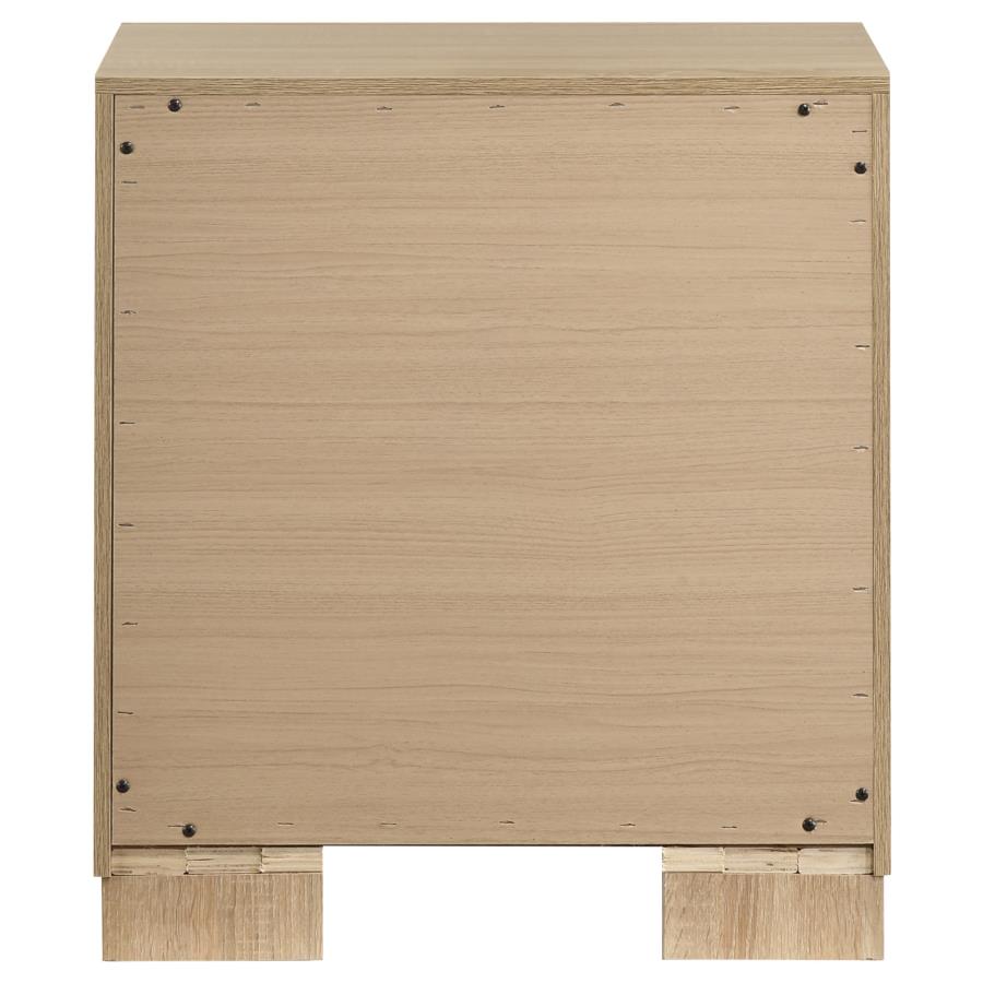 Arielle 2-Drawer Nightstand with Concealed Casters Light Oak