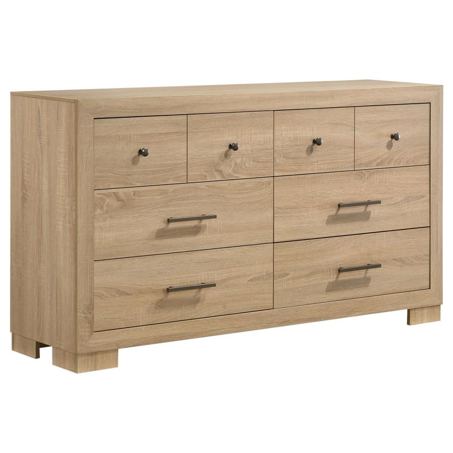 Arielle Bedroom Dresser with Mixed Hardware Light Oak