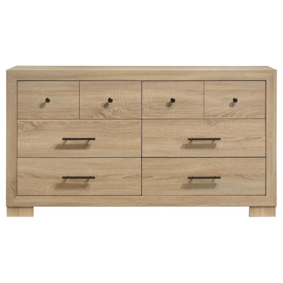 Arielle Bedroom Dresser with Mixed Hardware Light Oak