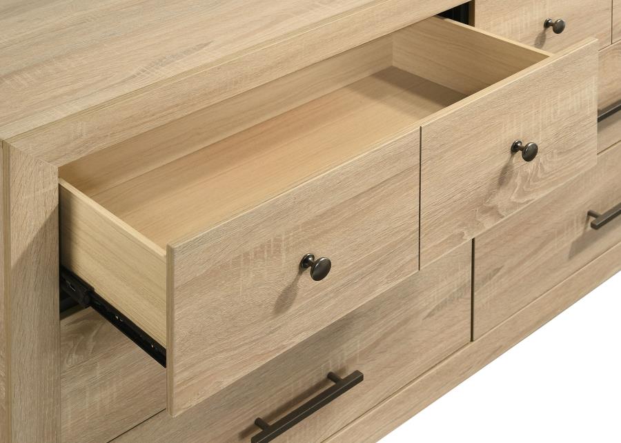 Arielle Bedroom Dresser with Mixed Hardware Light Oak