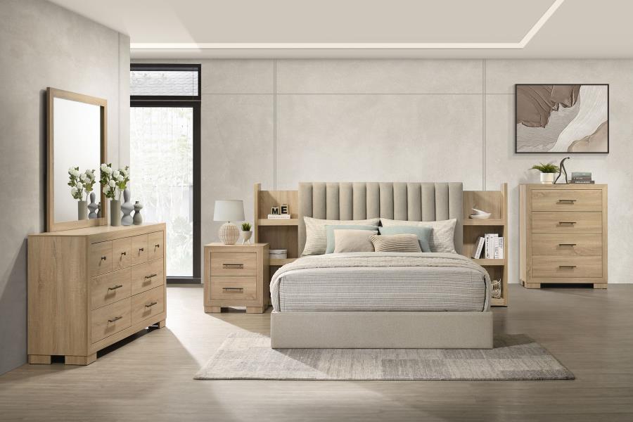 Arielle Bedroom Dresser with Mixed Hardware Light Oak