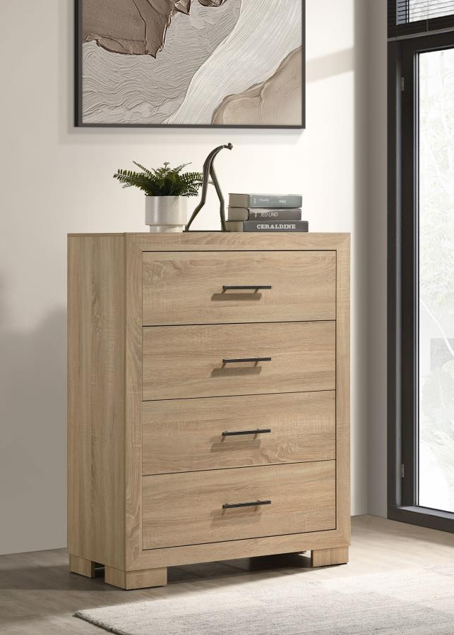 Arielle 4-Drawer Bedroom Chest with Framed Fronts Light Oak