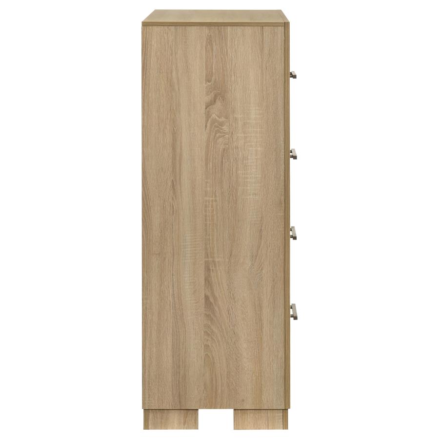 Arielle 4-Drawer Bedroom Chest with Framed Fronts Light Oak