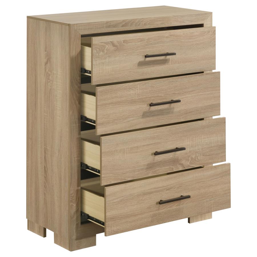 Arielle 4-Drawer Bedroom Chest with Framed Fronts Light Oak