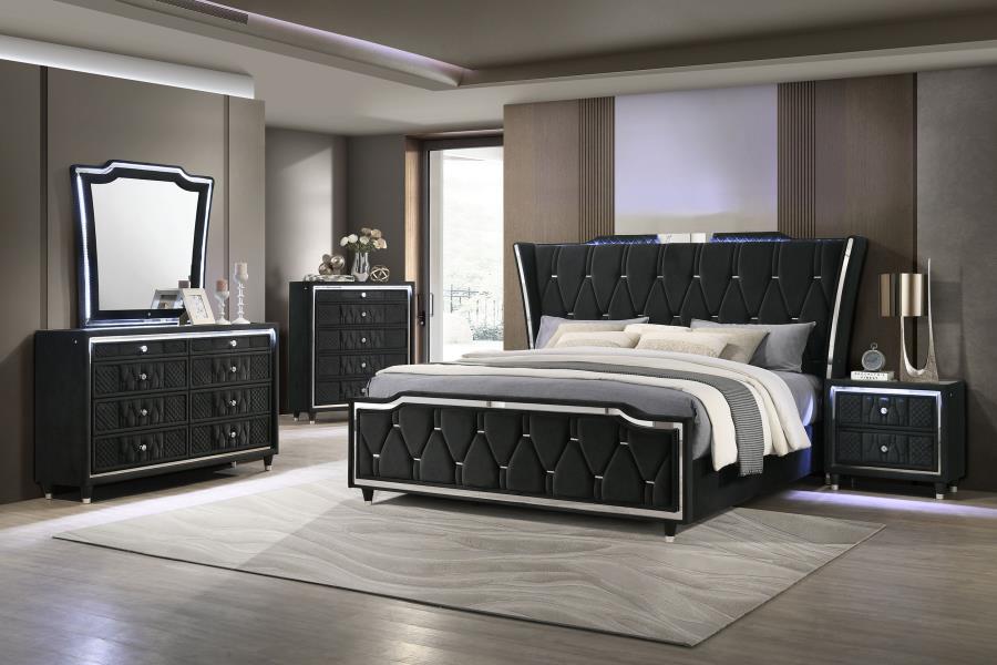 Lorient 5-drawer LED Chest of Drawers Black