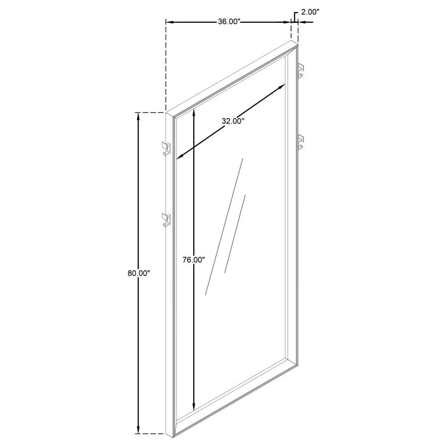 Durango 80-inch Standing Floor Mirror Taupe Oak