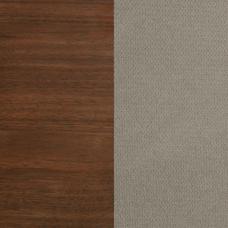 Maderia 57-inch Upholstered California King Panel Bed Walnut
