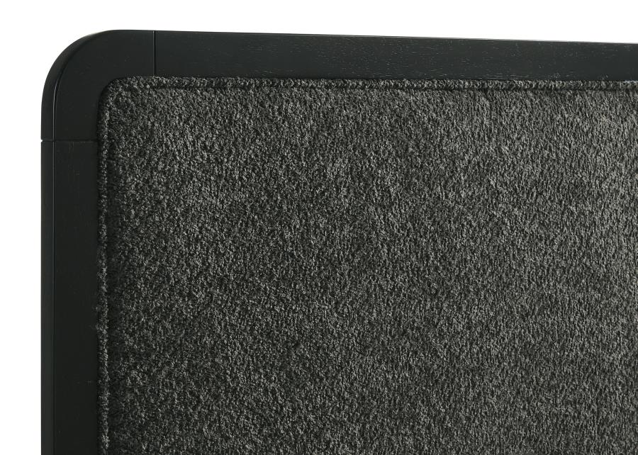 Cavelle 51-inch Upholstered Eastern King Panel Bed Black