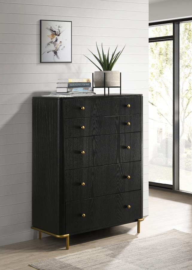 Arini 6-drawer Bedroom Chest Black