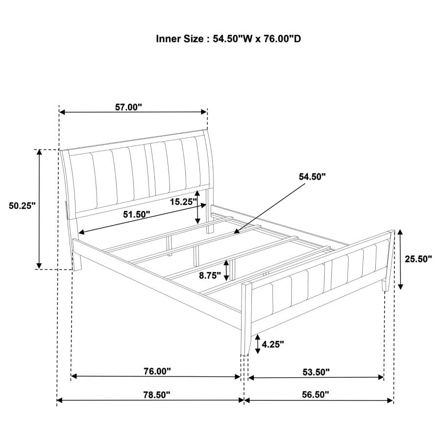 Wilkes 4-Piece Full Bedroom Set with Upholstered Bed Dark Cocoa