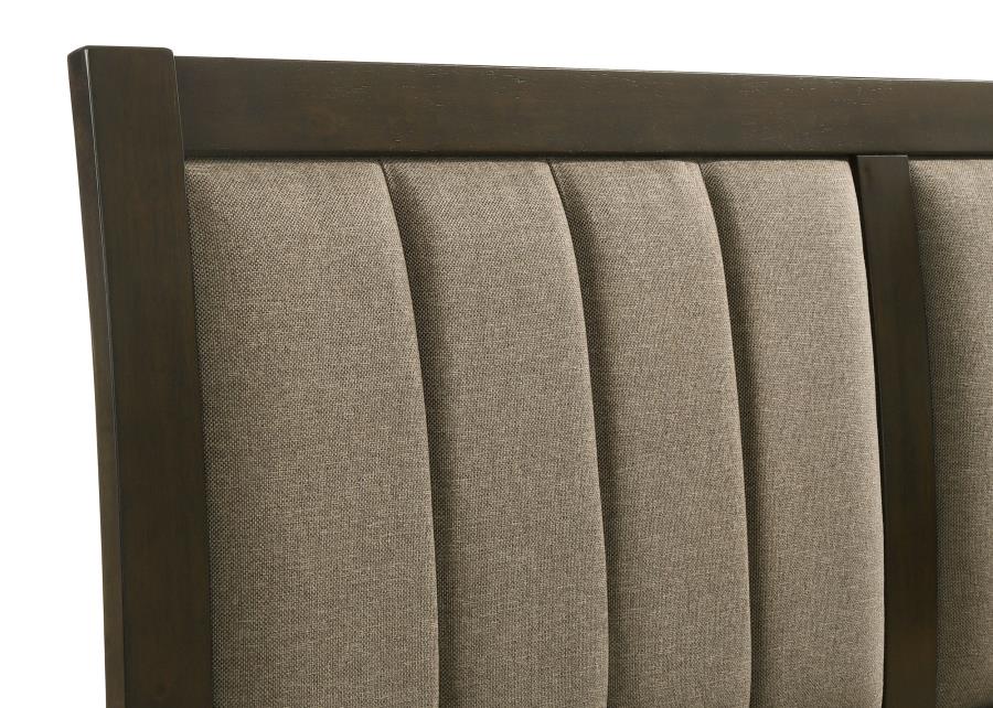 Wilkes 4-Piece Queen Bedroom Set with Upholstered Bed Dark Cocoa