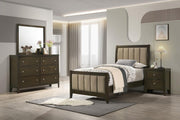 Wilkes 4-Piece Twin Bedroom Set with Upholstered Bed Dark Cocoa