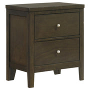 Wilkes Transitional 2-Drawer Nightstand with Metal Knobs Dark Cocoa
