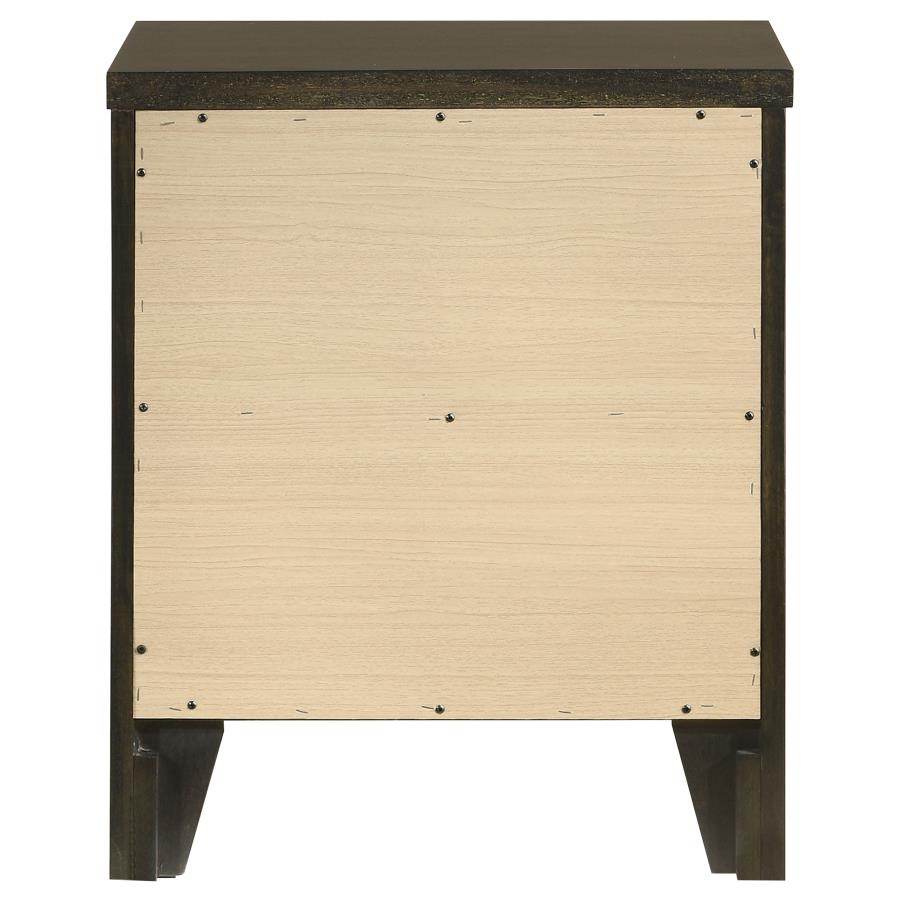 Wilkes Transitional 2-Drawer Nightstand with Metal Knobs Dark Cocoa
