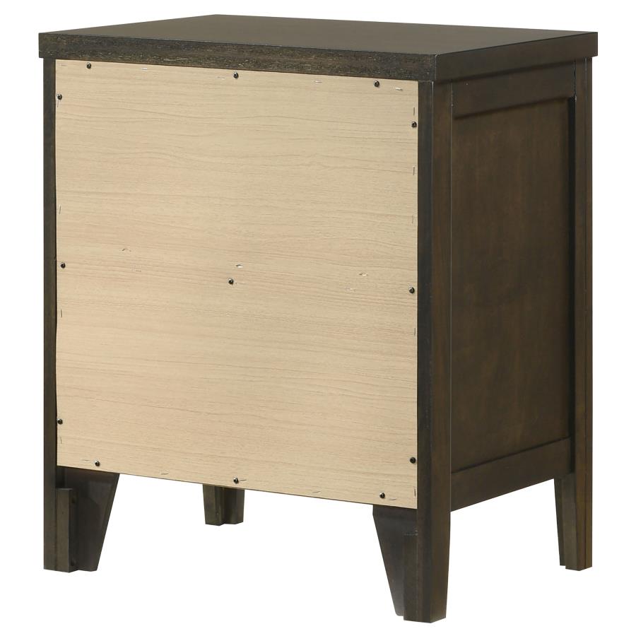 Wilkes Transitional 2-Drawer Nightstand with Metal Knobs Dark Cocoa