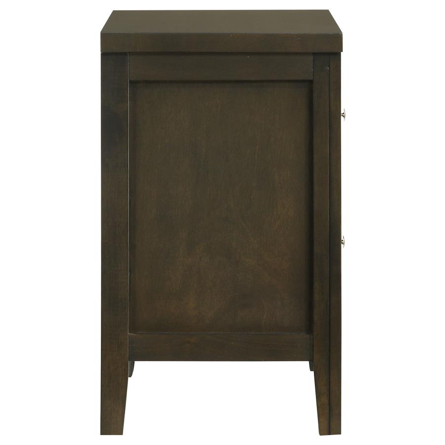 Wilkes Transitional 2-Drawer Nightstand with Metal Knobs Dark Cocoa