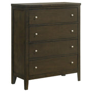 Wilkes Transitional 4-Drawer Chest with Metal Knobs Dark Cocoa