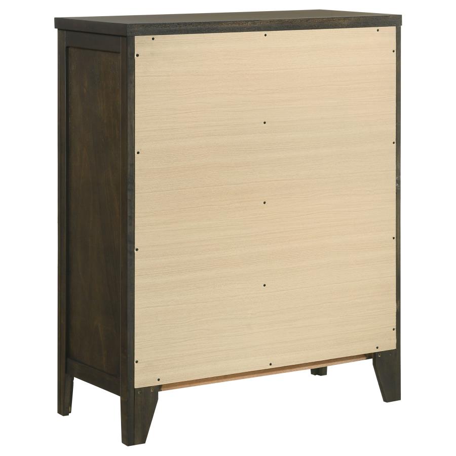 Wilkes Transitional 4-Drawer Chest with Metal Knobs Dark Cocoa