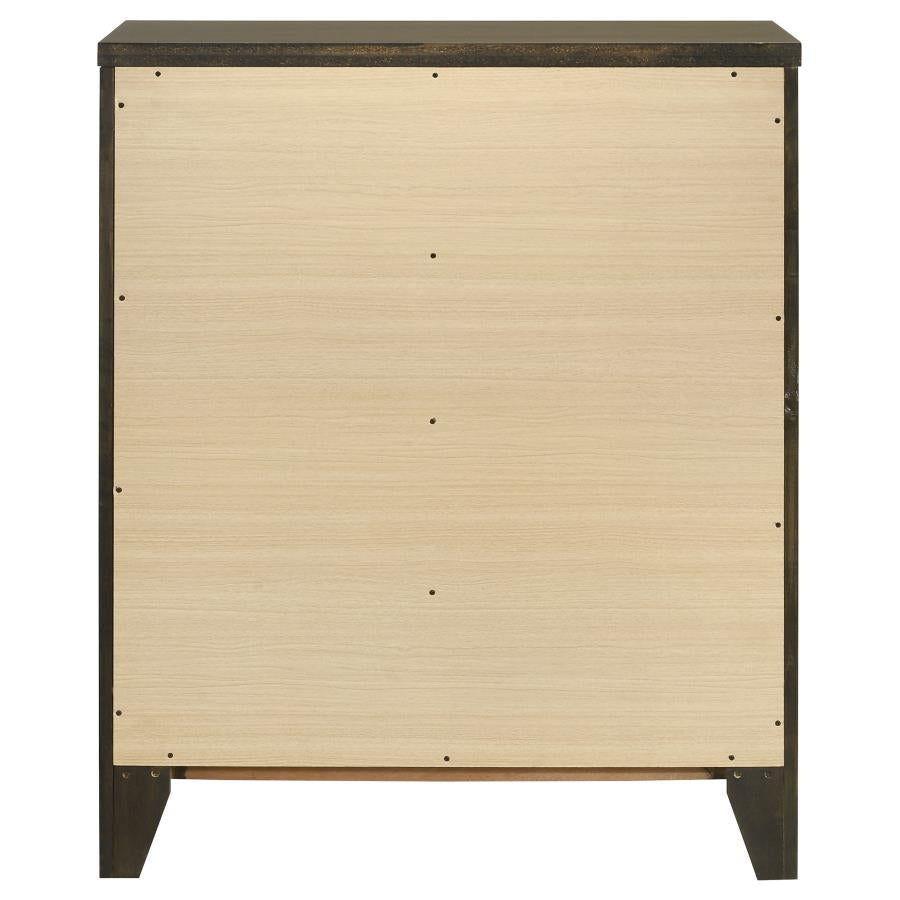 Wilkes Transitional 4-Drawer Chest with Metal Knobs Dark Cocoa