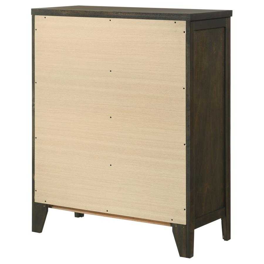 Wilkes Transitional 4-Drawer Chest with Metal Knobs Dark Cocoa