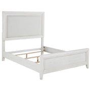 Marielle Queen Upholstered Panel Bed Distressed White
