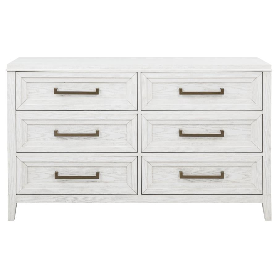 Marielle 6-drawer Bedroom Dresser Distressed White