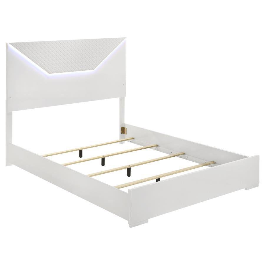 Ives 4-piece Queen Bedroom Set White High Gloss