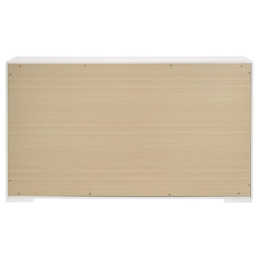 Ives 6-drawer Dresser Cabinet White High Gloss