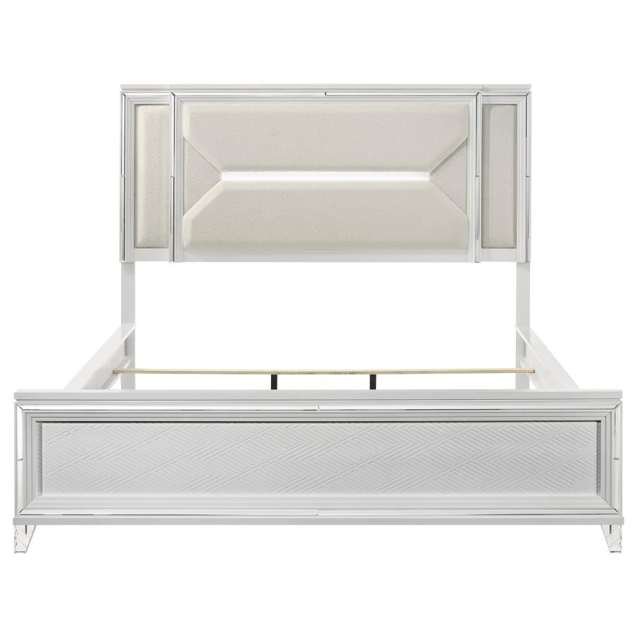 Marmore 64-inch California King Bed LED Headboard White