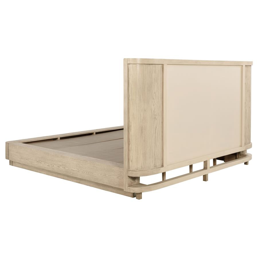 Kailani 52-inch California King Wingback Bed Beige Oak