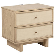 Kailani 2-drawer Nightstand Bedside Table Beige Oak