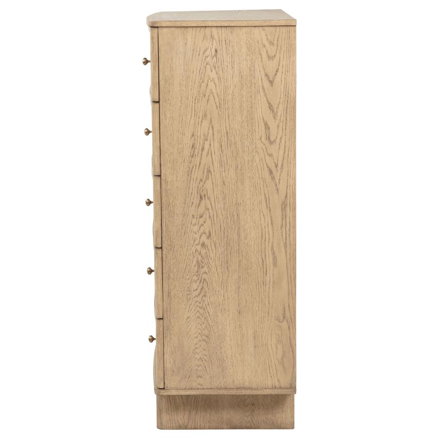 Kailani 5-drawer Bedroom Chest of Drawers Beige Oak