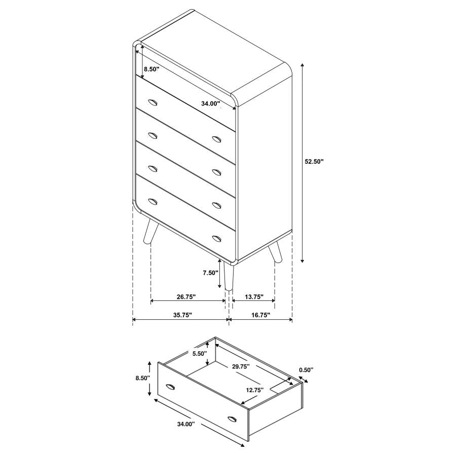 Robyn 5-piece Twin Bedroom Set Light Ash