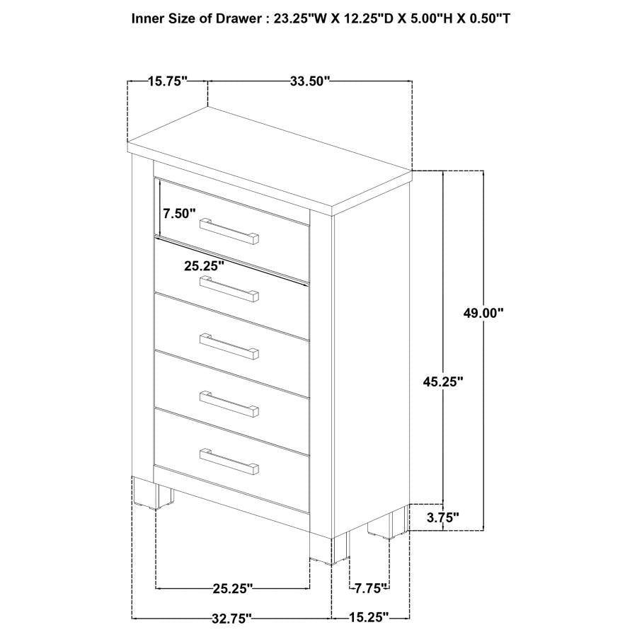 Oakglen 5-piece Queen Bedroom Set Weathered Oak
