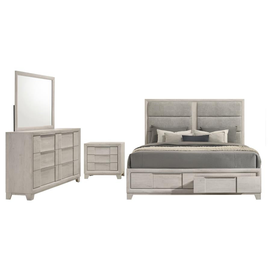 Farre 4-piece Queen Storage Bedroom Set Washed Grey