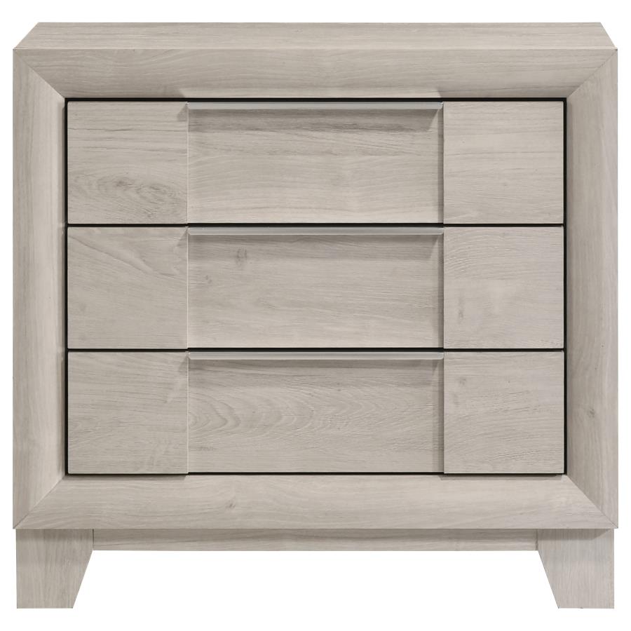 Farre 3-drawer Nightstand Bedside Table Washed Grey