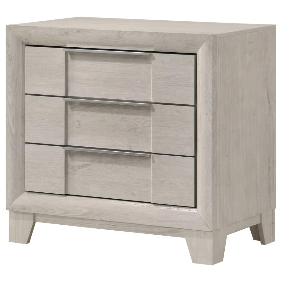 Farre 3-drawer Nightstand Bedside Table Washed Grey