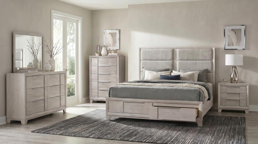 Farre 3-drawer Nightstand Bedside Table Washed Grey