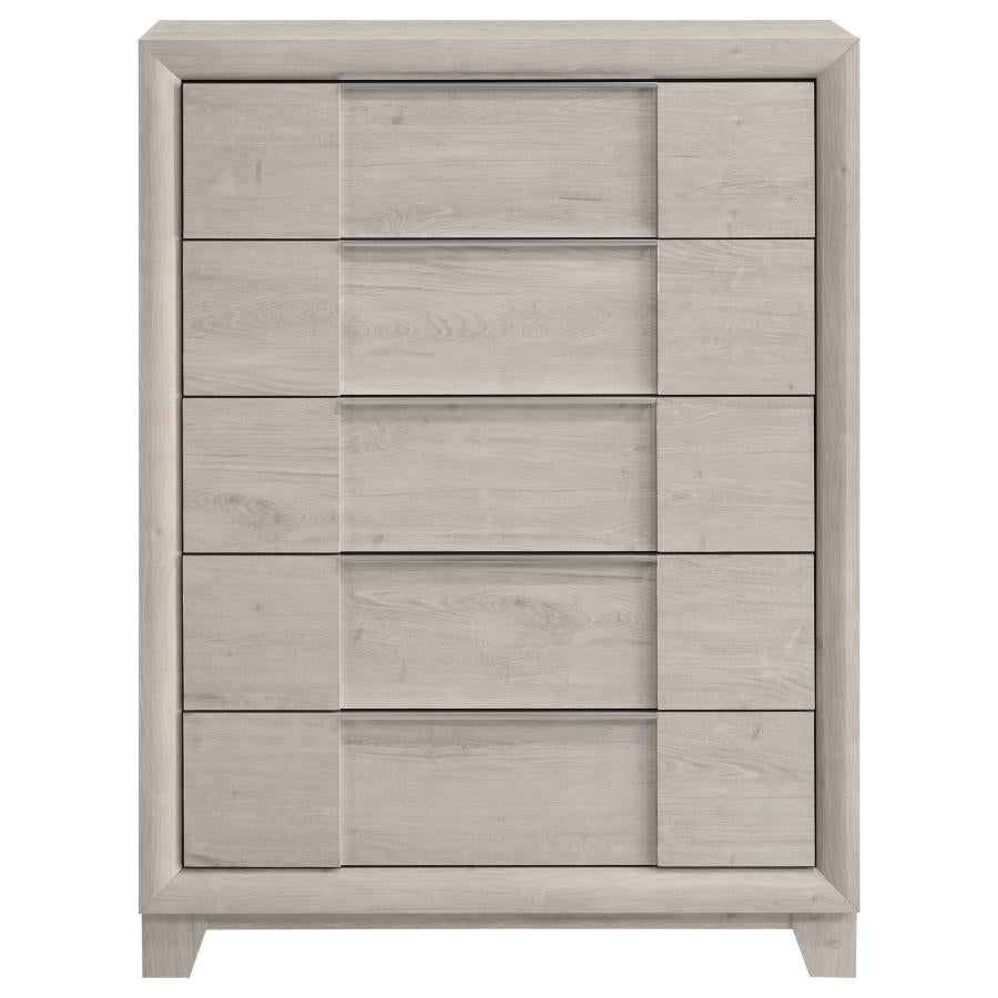 Farre 5-drawer Chest of Drawers Washed Grey
