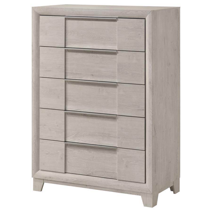 Farre 5-drawer Chest of Drawers Washed Grey