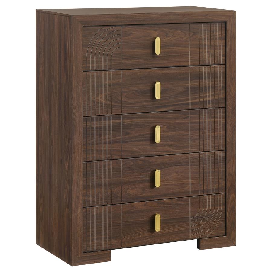 Etienne 5-piece Full Bedroom Set Walnut
