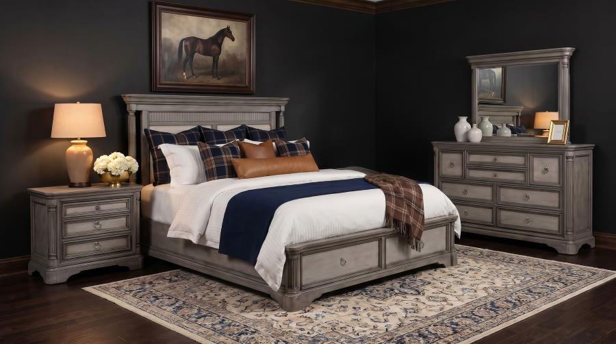 Cresswell 4-piece California King Storage Bedroom Set Taupe