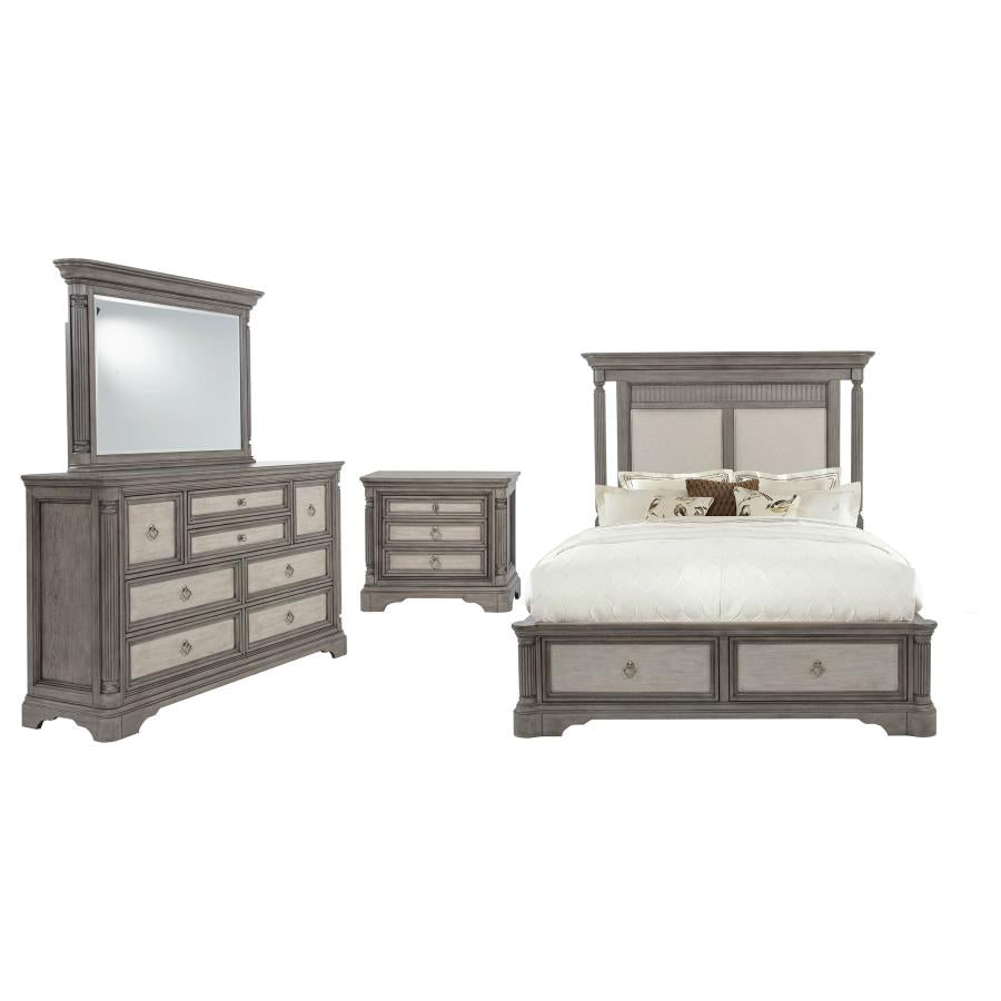 Cresswell 4-piece California King Storage Bedroom Set Weathered Taupe