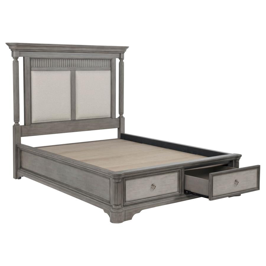 Cresswell 4-piece California King Storage Bedroom Set Weathered Taupe