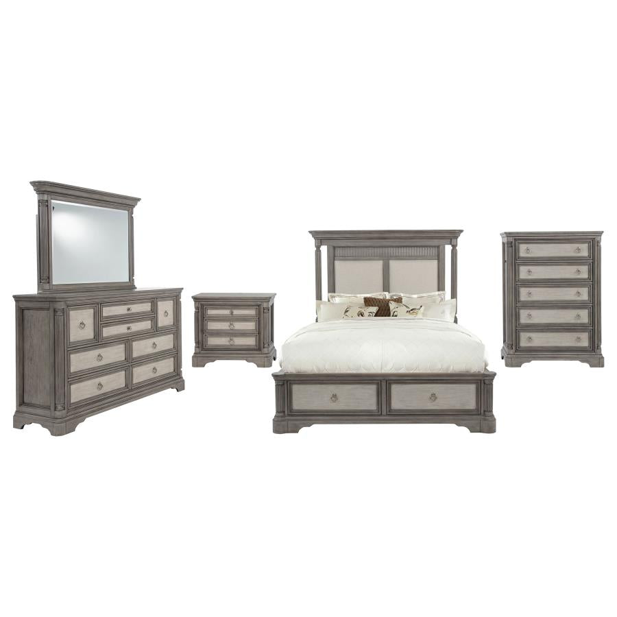 Cresswell 5-piece California King Storage Bedroom Set Weathered Taupe