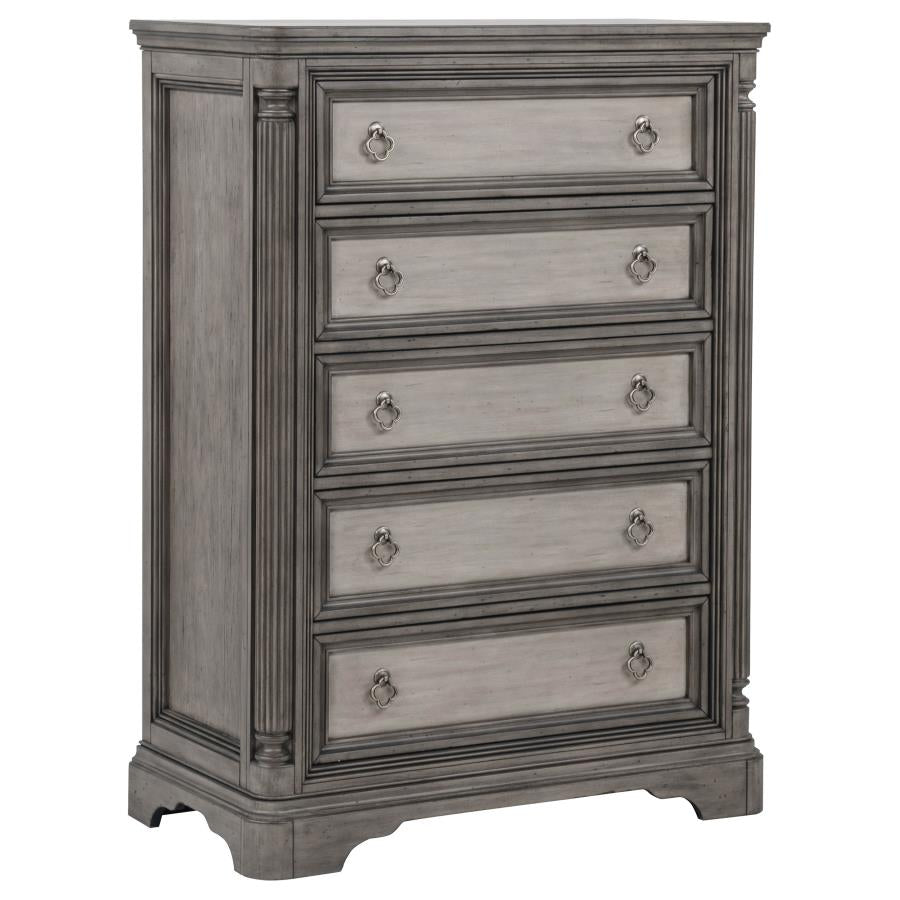 Cresswell 5-piece California King Storage Bedroom Set Weathered Taupe