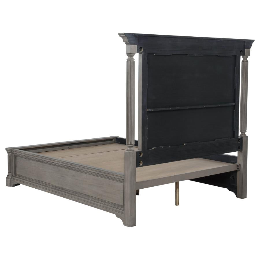 Cresswell California King Upholstered Storage Platform Bed Weathered Taupe