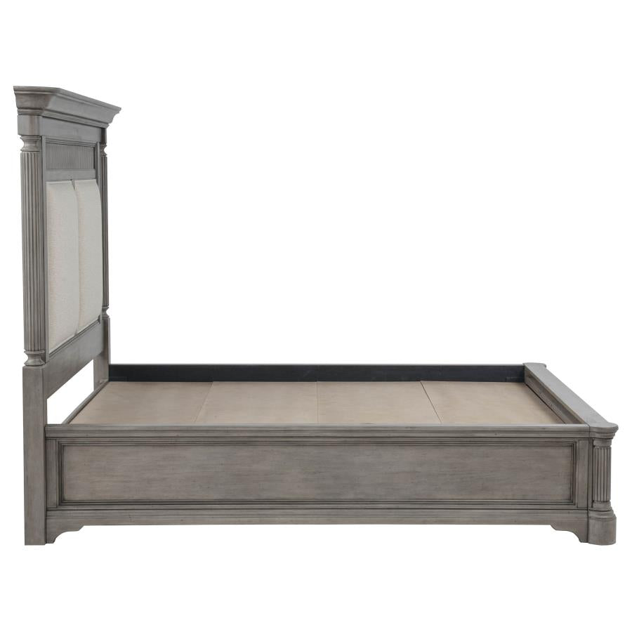 Cresswell California King Upholstered Storage Platform Bed Weathered Taupe