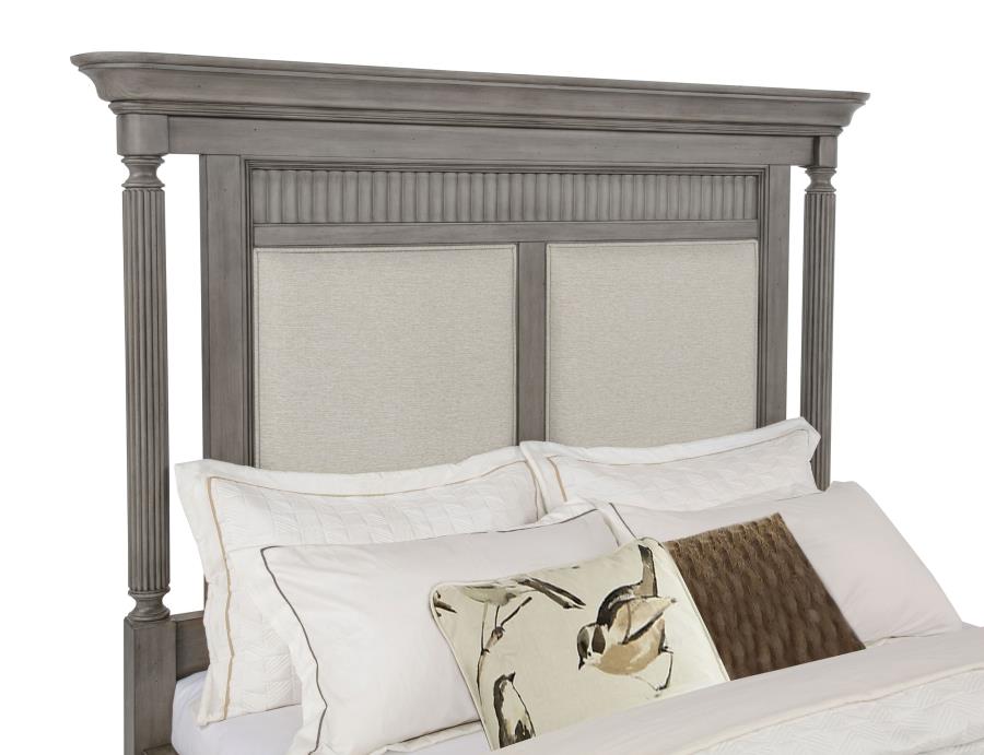 Cresswell California King Upholstered Storage Platform Bed Weathered Taupe