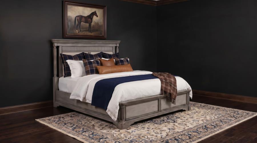 Cresswell California King Upholstered Panel Bed Weathered Taupe